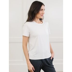 Cozy Earth Bamboo White Pocket tee Shirt